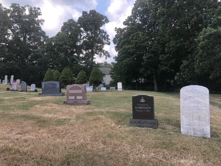 View of African Burying Place looking north from the dirt road