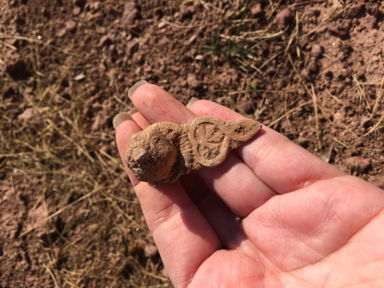 Coffin hardware from Flora Freeman's grave